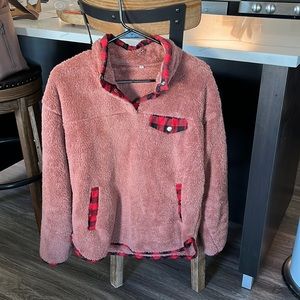 Polish Pullover with Plaid Accents